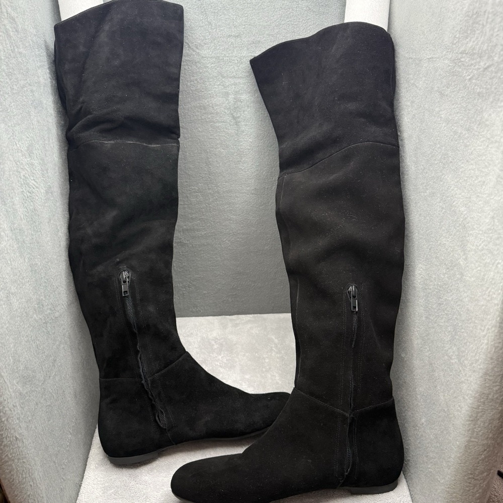 Sam Edelman S-JAMES Black Suede Over-The-Knee Boots Flat Slouchy Women's 6.5M